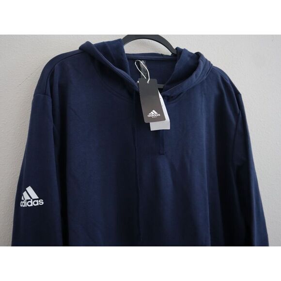 Adidas GL9579 Men's Sz XL Collegiate Navy Blue A432 Fleece Hoodie Sweatshirt - Picture 3 of 8